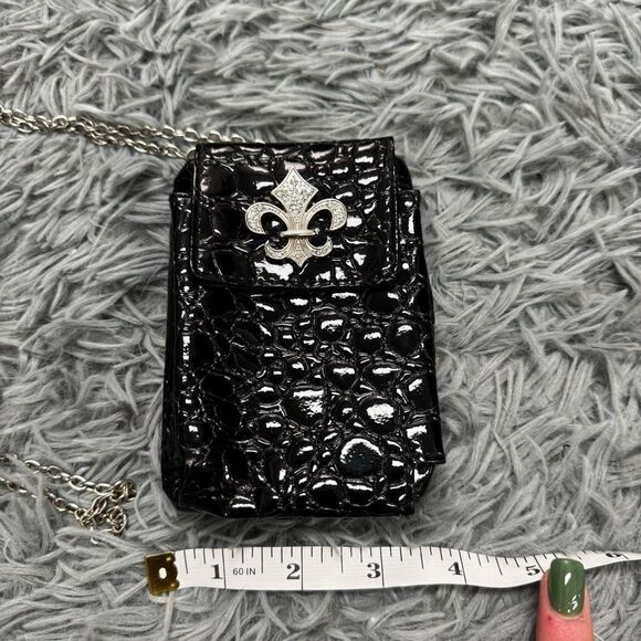 Small Reptile Print Wallet with Crossbody Strap - Picture 4 of 5